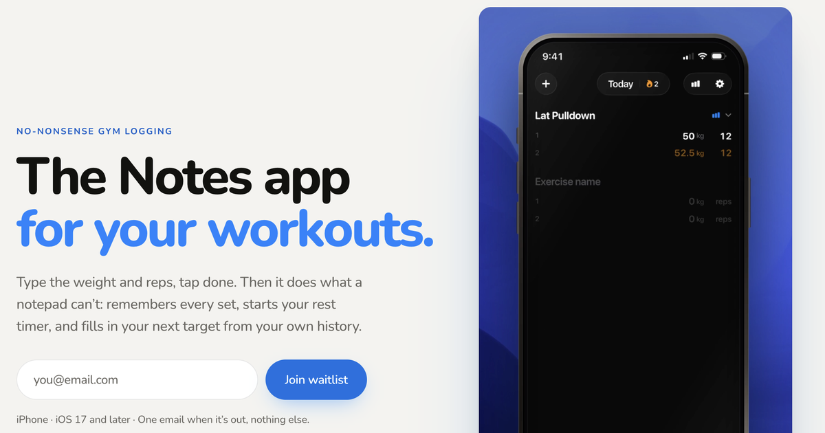I've built apple notes for workouts